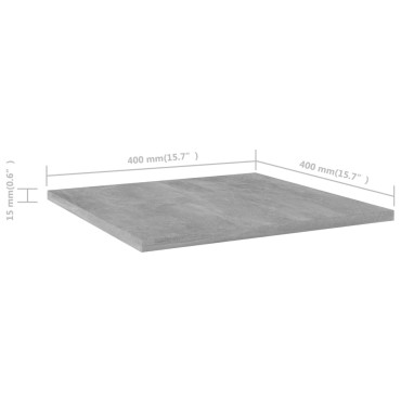 vidaXL Ράφια Βιβλιοθήκης 4 τεμ. Γκρι Σκυροδ. 40x40x1,5cm Επεξ.Ξύλο