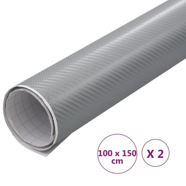 vidaXL Μεμβράνες Αυτοκινήτου 4D 2 τεμ. Ασημί 100 x 150 εκ.