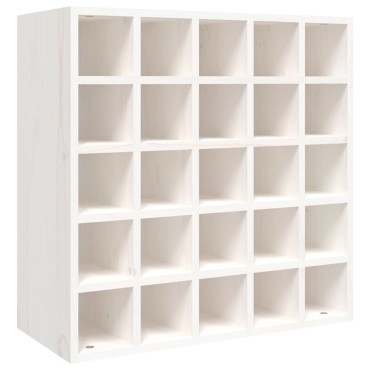vidaXL Κάβα Κρασιών Λευκό 56x25x56cm από Μασίφ Ξύλο Πεύκου 1 τεμ.