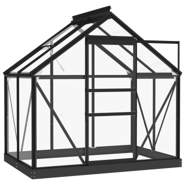 vidaXL Θερμοκήπιο Γυάλινο Ανθρακί 155 x 103 x 191 εκ. από Αλουμίνιο
