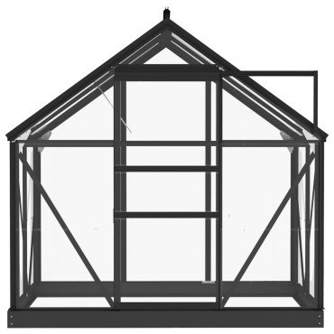 vidaXL Θερμοκήπιο Γυάλινο Ανθρακί 155 x 103 x 191 εκ. από Αλουμίνιο