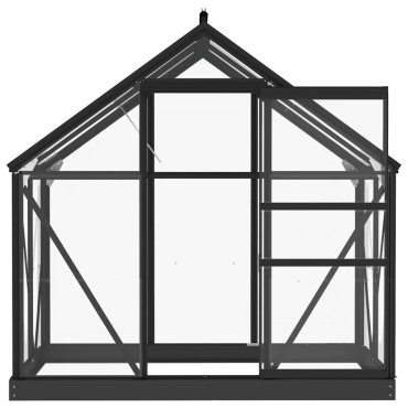 vidaXL Θερμοκήπιο Γυάλινο Ανθρακί 155 x 103 x 191 εκ. από Αλουμίνιο