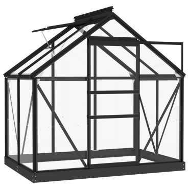 vidaXL Θερμοκήπιο Γυάλινο Ανθρακί 155 x 103 x 191 εκ. από Αλουμίνιο