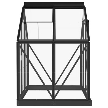vidaXL Θερμοκήπιο Γυάλινο Ανθρακί 155 x 103 x 191 εκ. από Αλουμίνιο