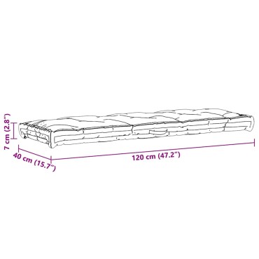 vidaXL Μαξιλάρα Δαπέδου / Παλέτας Μπεζ 120x40x7cm Βαμβακερή