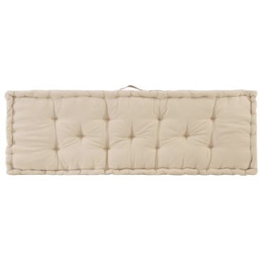 vidaXL Μαξιλάρα Δαπέδου / Παλέτας Μπεζ 120x40x7cm Βαμβακερή