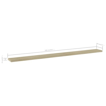 vidaXL Ράφια Βιβλιοθήκης 4 τεμ. Sonoma Δρυς 100x10x1,5cm Μοριοσανίδα