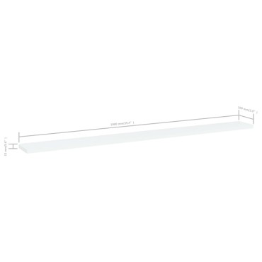 vidaXL Ράφια Βιβλιοθήκης 4 τεμ. Λευκά 100x10x1,5cm από Μοριοσανίδα