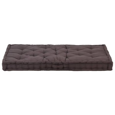 vidaXL Μαξιλάρα Δαπέδου / Παλέτας Ανθρακί 120x80x10cm Βαμβακερή