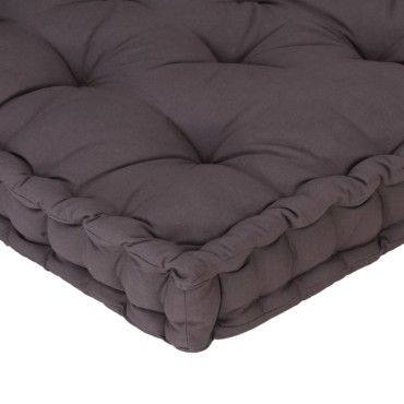 vidaXL Μαξιλάρα Δαπέδου / Παλέτας Ανθρακί 120x80x10cm Βαμβακερή