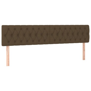 vidaXL Κρεβάτι Boxspring με Στρώμα & LED Σκ.Καφέ 120x190εκ. Υφασμάτινο