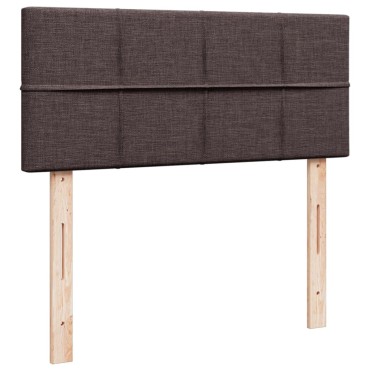 vidaXL Κρεβάτι Boxspring με Στρώμα Σκούρο Καφέ 120x190 εκ Υφασμάτινο