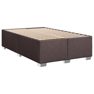 vidaXL Κρεβάτι Boxspring με Στρώμα Σκούρο Καφέ 120x190 εκ Υφασμάτινο