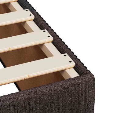 vidaXL Κρεβάτι Boxspring με Στρώμα Σκούρο Καφέ 120x190 εκ Υφασμάτινο