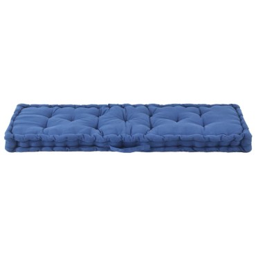vidaXL Μαξιλάρα Δαπέδου / Παλέτας Γαλάζια 120x40x7cm Βαμβακερή