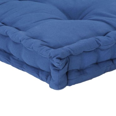 vidaXL Μαξιλάρα Δαπέδου / Παλέτας Γαλάζια 120x40x7cm Βαμβακερή