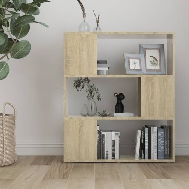vidaXL Βιβλιοθήκη/Διαχωριστικό Sonoma Δρυς 80x24x94cm Μοριοσανίδα 1 τεμ.