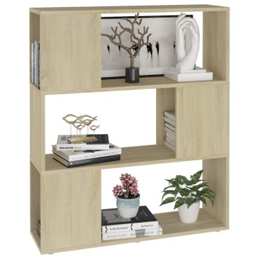 vidaXL Βιβλιοθήκη/Διαχωριστικό Sonoma Δρυς 80x24x94cm Μοριοσανίδα 1 τεμ.