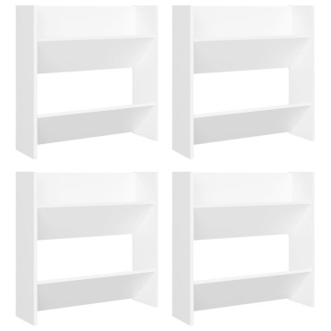 vidaXL Παπουτσοθήκες Τοίχου 4 τεμ. Λευκές 60x18x60cm από Επεξ. Ξύλο