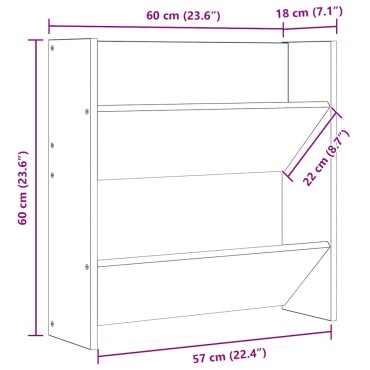 vidaXL Παπουτσοθήκες Τοίχου 4 τεμ. Λευκές 60x18x60cm από Επεξ. Ξύλο