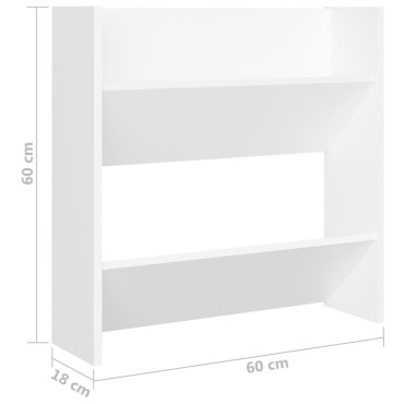 vidaXL Παπουτσοθήκες Τοίχου 4 τεμ. Λευκές 60x18x60cm από Επεξ. Ξύλο