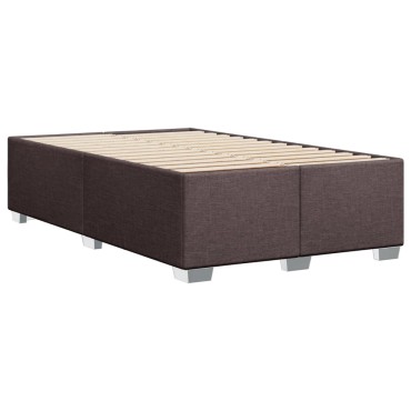 vidaXL Κρεβάτι Boxspring με Στρώμα Σκούρο Καφέ 120x190 εκ Υφασμάτινο