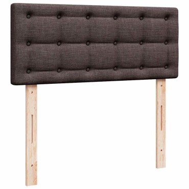 vidaXL Κρεβάτι Boxspring με Στρώμα Σκούρο Καφέ 120x190 εκ Υφασμάτινο