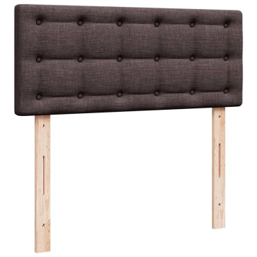 vidaXL Κρεβάτι Boxspring με Στρώμα Σκούρο Καφέ 120x190 εκ Υφασμάτινο