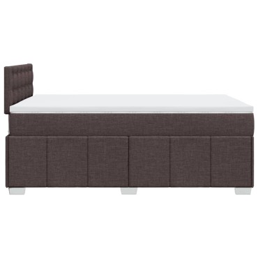 vidaXL Κρεβάτι Boxspring με Στρώμα Σκούρο Καφέ 120x190 εκ Υφασμάτινο