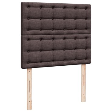 vidaXL Κρεβάτι Boxspring με Στρώμα Σκούρο Καφέ 120x190 εκ Υφασμάτινο