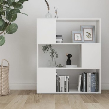 vidaXL Βιβλιοθήκη/Διαχωριστικό Χώρου Λευκό 80x24x94cm Μοριοσανίδα 1 τεμ.