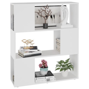 vidaXL Βιβλιοθήκη/Διαχωριστικό Χώρου Λευκό 80x24x94cm Μοριοσανίδα 1 τεμ.