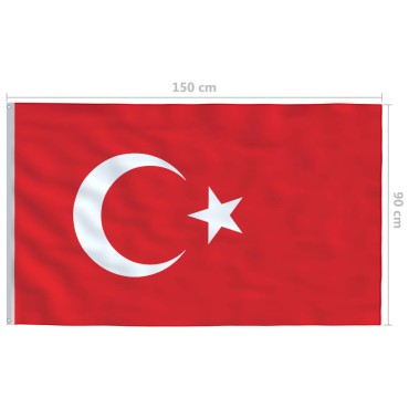 vidaXL Σημαία Τουρκίας 90 x 150 εκ.