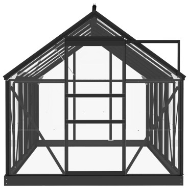 vidaXL Θερμοκήπιο Γυάλινο Ανθρακί 155 x 298 x 191 εκ. από Αλουμίνιο