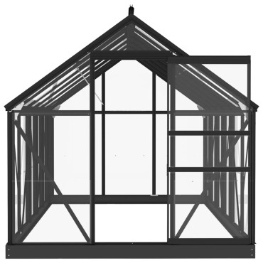 vidaXL Θερμοκήπιο Γυάλινο Ανθρακί 155 x 298 x 191 εκ. από Αλουμίνιο