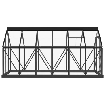 vidaXL Θερμοκήπιο Γυάλινο Ανθρακί 155 x 298 x 191 εκ. από Αλουμίνιο