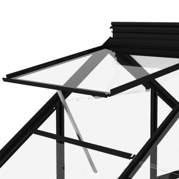 vidaXL Θερμοκήπιο Γυάλινο Ανθρακί 155 x 298 x 191 εκ. από Αλουμίνιο