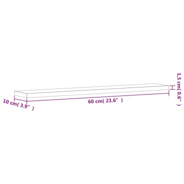 vidaXL Ράφια Τοίχου 4 τεμ. Καπνιστή Δρυς 60x10x1,5cm Επεξεργ. Ξύλο
