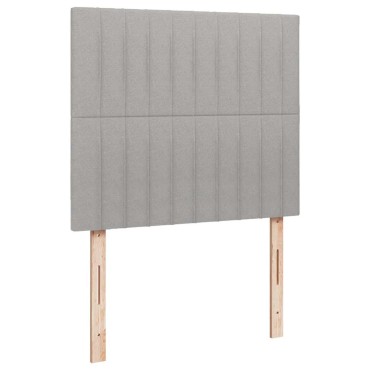 vidaXL Κρεβάτι Boxspring με Στρώμα & LED Αν.Γκρι 120x190εκ. Υφασμάτινο