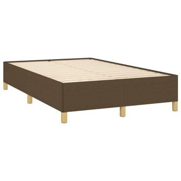 vidaXL Κρεβάτι Boxspring με Στρώμα Σκούρο Καφέ 120x190 εκ Υφασμάτινο
