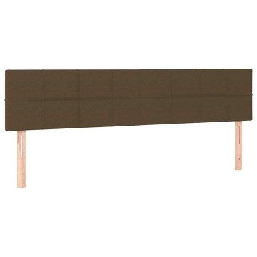 vidaXL Κρεβάτι Boxspring με Στρώμα Σκούρο Καφέ 120x190 εκ Υφασμάτινο