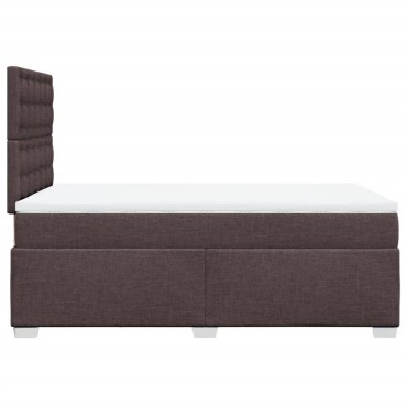 vidaXL Κρεβάτι Boxspring με Στρώμα Σκούρο Καφέ 120x190 εκ Υφασμάτινο