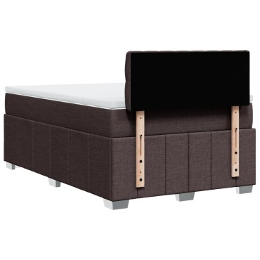 vidaXL Κρεβάτι Boxspring με Στρώμα Σκούρο Καφέ 120x190 εκ Υφασμάτινο