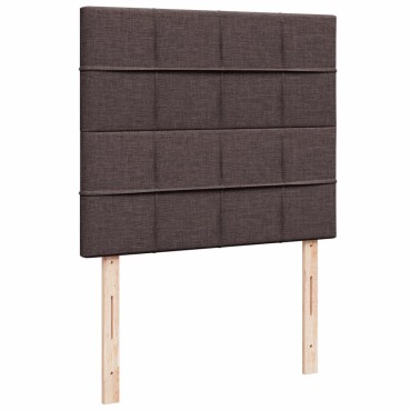 vidaXL Κρεβάτι Boxspring με Στρώμα Σκούρο Καφέ 120x190 εκ Υφασμάτινο