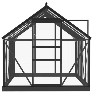 vidaXL Θερμοκήπιο Γυάλινο Ανθρακί 155 x 200,5 x 191 εκ. από Αλουμίνιο