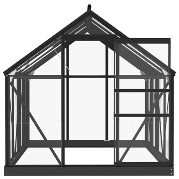 vidaXL Θερμοκήπιο Γυάλινο Ανθρακί 155 x 200,5 x 191 εκ. από Αλουμίνιο