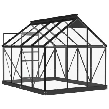 vidaXL Θερμοκήπιο Γυάλινο Ανθρακί 155 x 200,5 x 191 εκ. από Αλουμίνιο