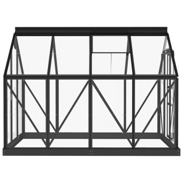 vidaXL Θερμοκήπιο Γυάλινο Ανθρακί 155 x 200,5 x 191 εκ. από Αλουμίνιο
