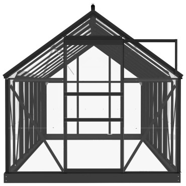 vidaXL Θερμοκήπιο Γυάλινο Ανθρακί 155 x 395,5 x 191 εκ. από Αλουμίνιο
