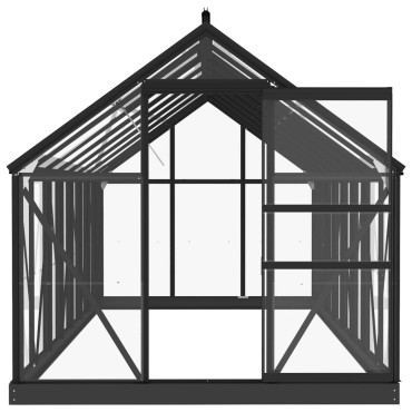 vidaXL Θερμοκήπιο Γυάλινο Ανθρακί 155 x 395,5 x 191 εκ. από Αλουμίνιο